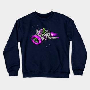 Space Ship Racer Illustration Lighter Crewneck Sweatshirt